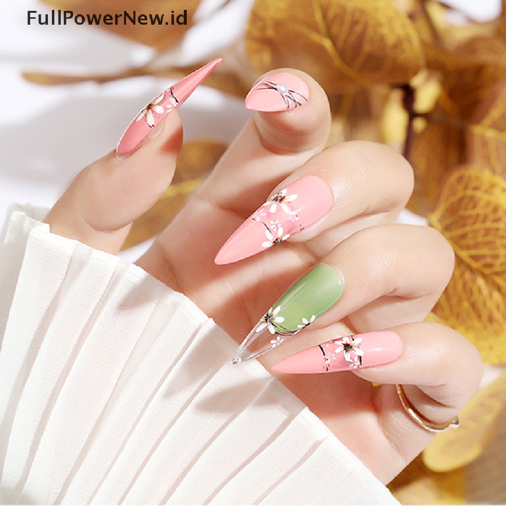 (Full) 1 Kotak Kuku Palsu Transparan Untuk Nail Art / Manicure