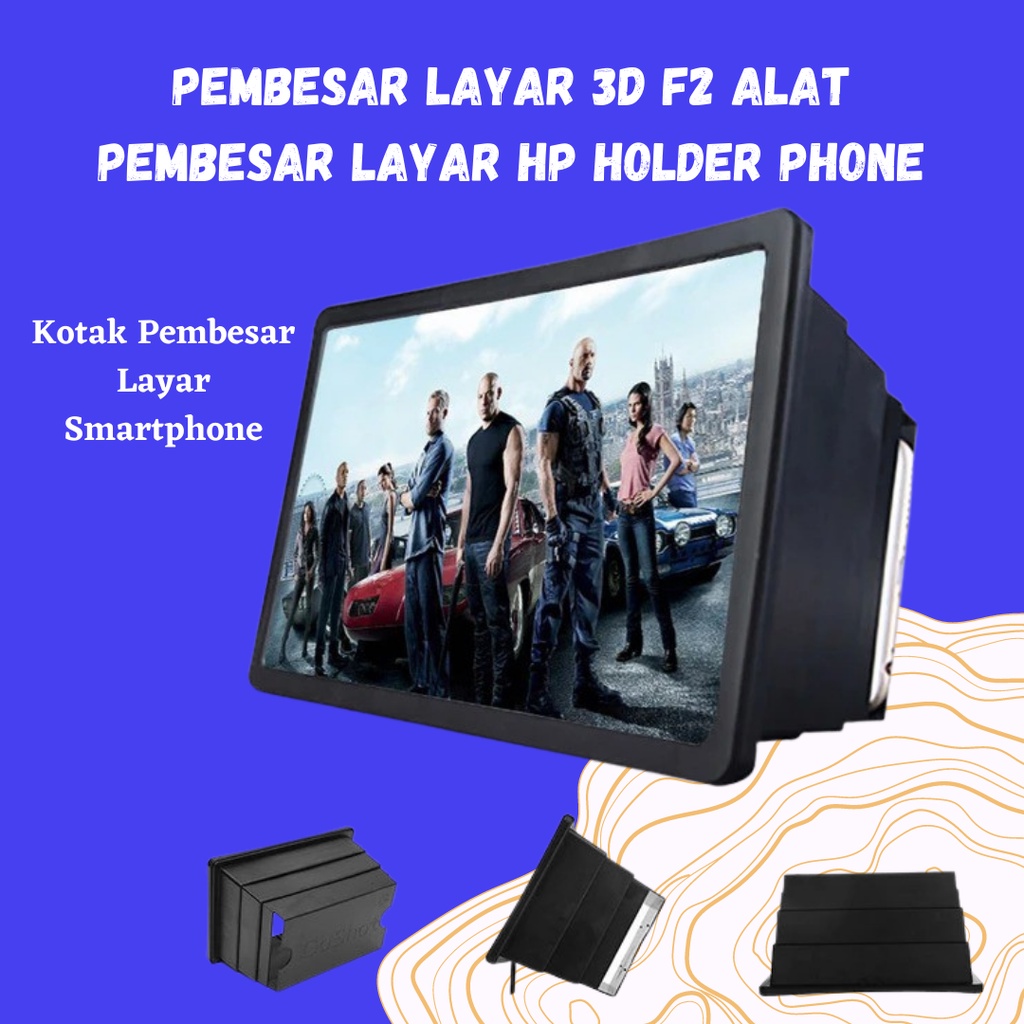 (BISA COD) Pembesar Layar HP Holder Phone 3D F2 Alat Pembesar Layar