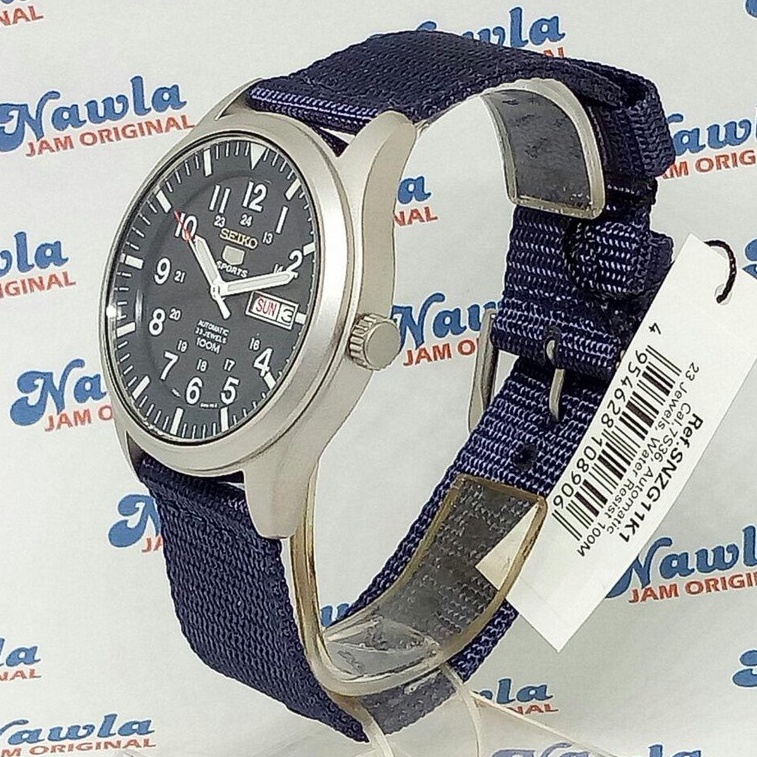 SEIKO 5 Sport SNZG11K1 Automatic Blue Nylon - Jam Tangan Seiko SNZG11