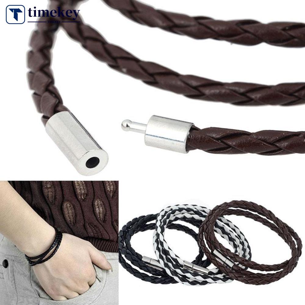 Timekey Gelang Bangle Kulit Pu Multilapis Untuk Unisex G8N1