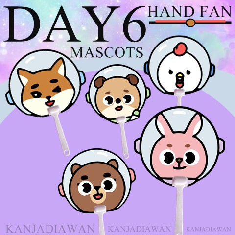 Kipas Day6 Handfan Animal Mascot Bang Jje Ke Pil Don