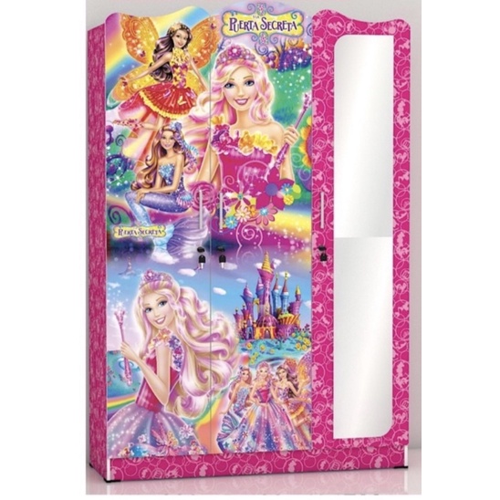 Lemari pakaian anak barbie, doraemon dan hello kitty, frozen