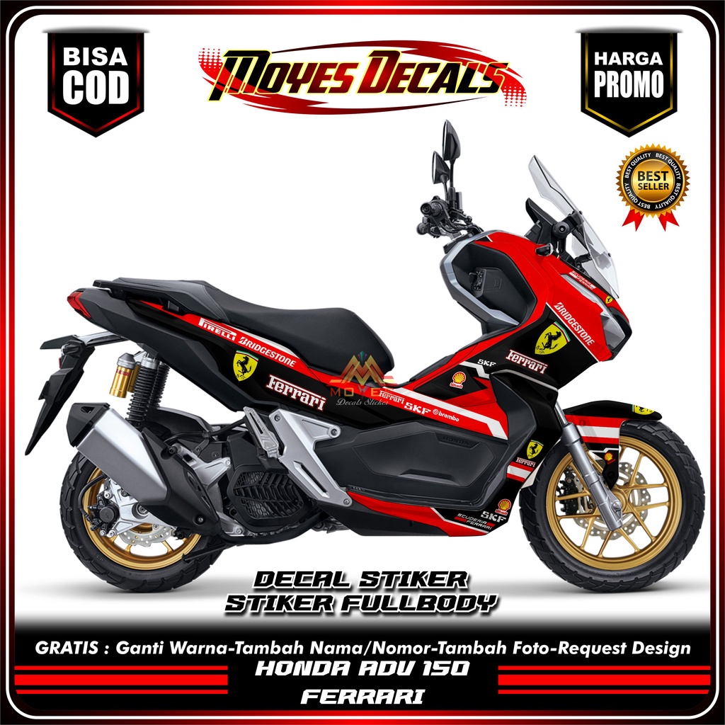 Decal Honda ADV 150 - Motif Ferrari Racing Team