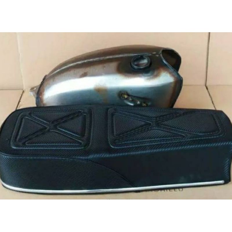 Tangki cb pres glatik kudusan dan jok xx karbon non gembos busa ijo