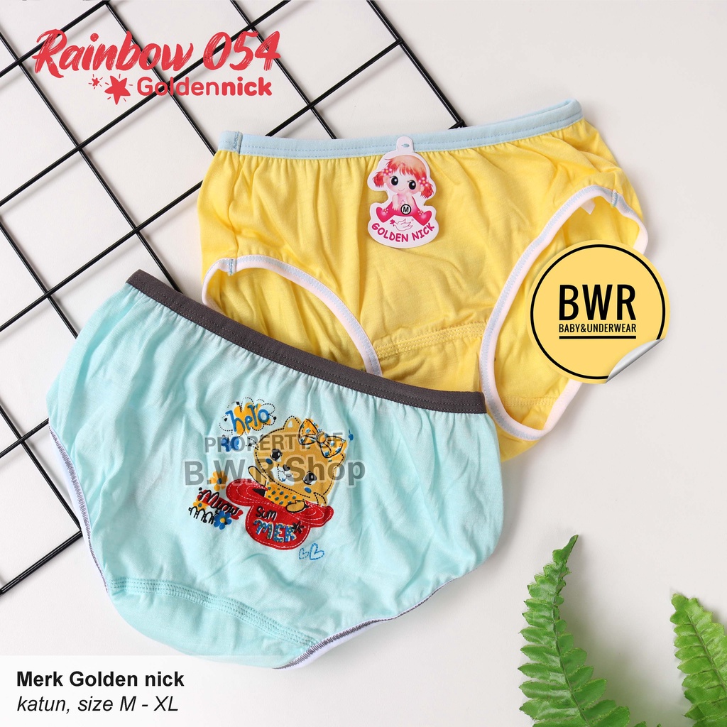 CD Golden Nick 054 RAINBOW Anak / Celana Dalam Anak Perempuan List Warna | Bwr