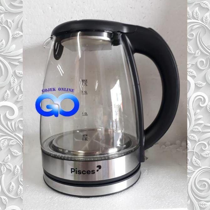 Teko Kaca / Ketel Listrik Pisces Pk-171 Gs Low Watt 1.7 Liter Yonaalesha94