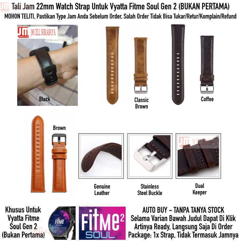 Genuine Leather Watch Strap Vyatta Fitme Soul Gen 2 - Tali Jam Tangan 22mm Kulit