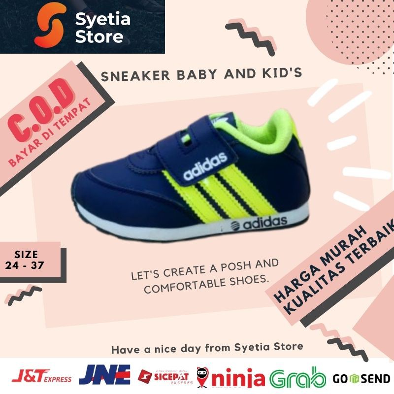 SEPATU BEST SELLER KEREN ANAK MURAH WARNA HITAM HIJAU STABILO CEWEK COWOK SEKOLAH SPORT RINGAN A-122