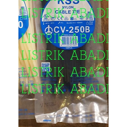 

֍ Kabel Ties KSS CV 250 isi 100pcs (hitam/ putih) - Putih ✈