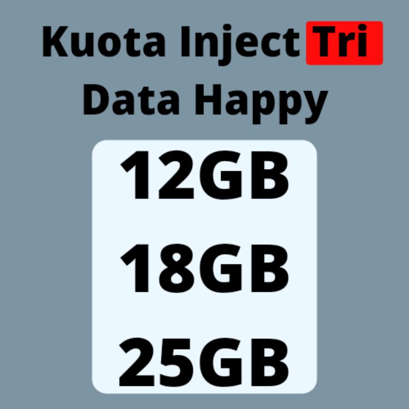 Kuota tri / three data Happy inject