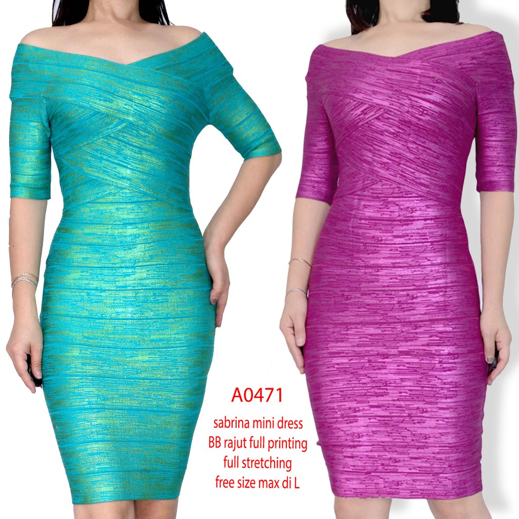 MiniDress BB Printing Premium - Minidress BEBE Branded bodycon KA0471