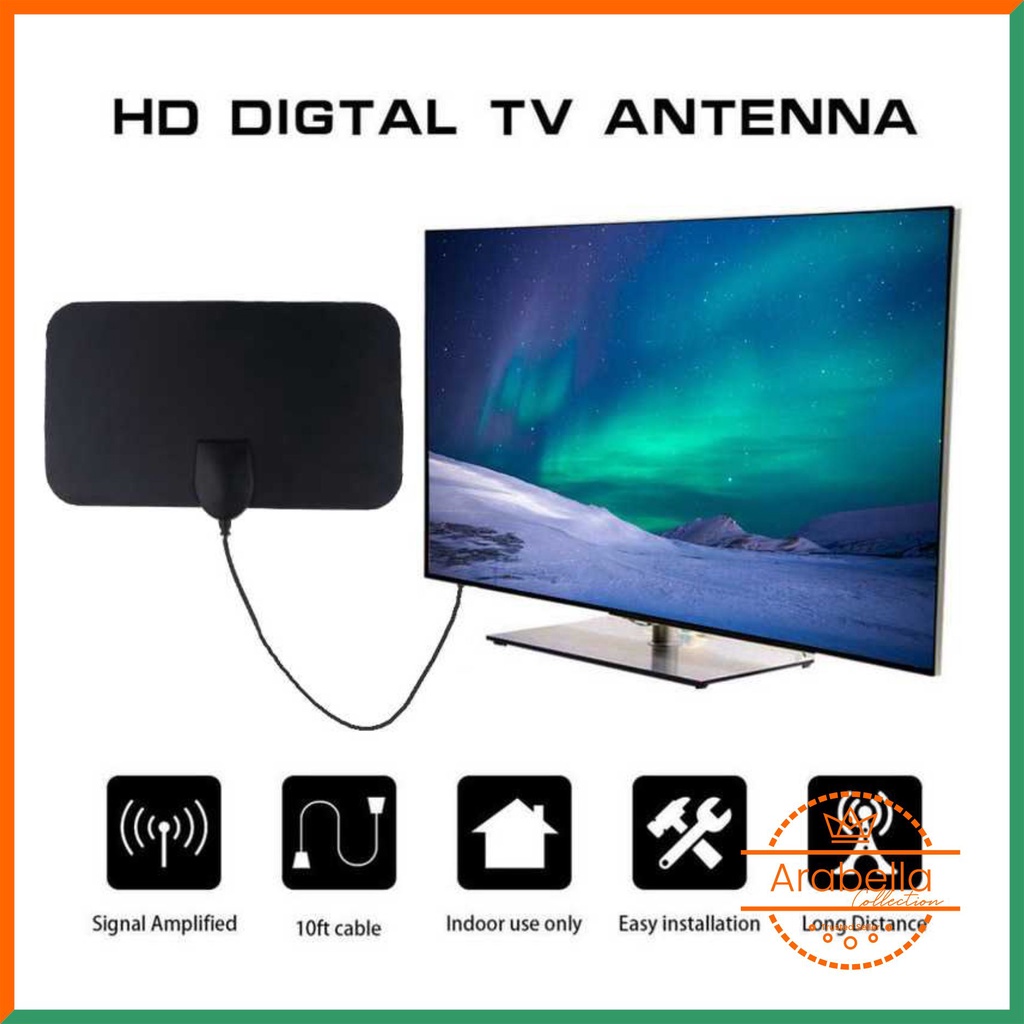 Antena TV Digital Indoor Led Dalam Ruangan Rumah Portable Antenna Penguat Sinyal Channel Chanel TV