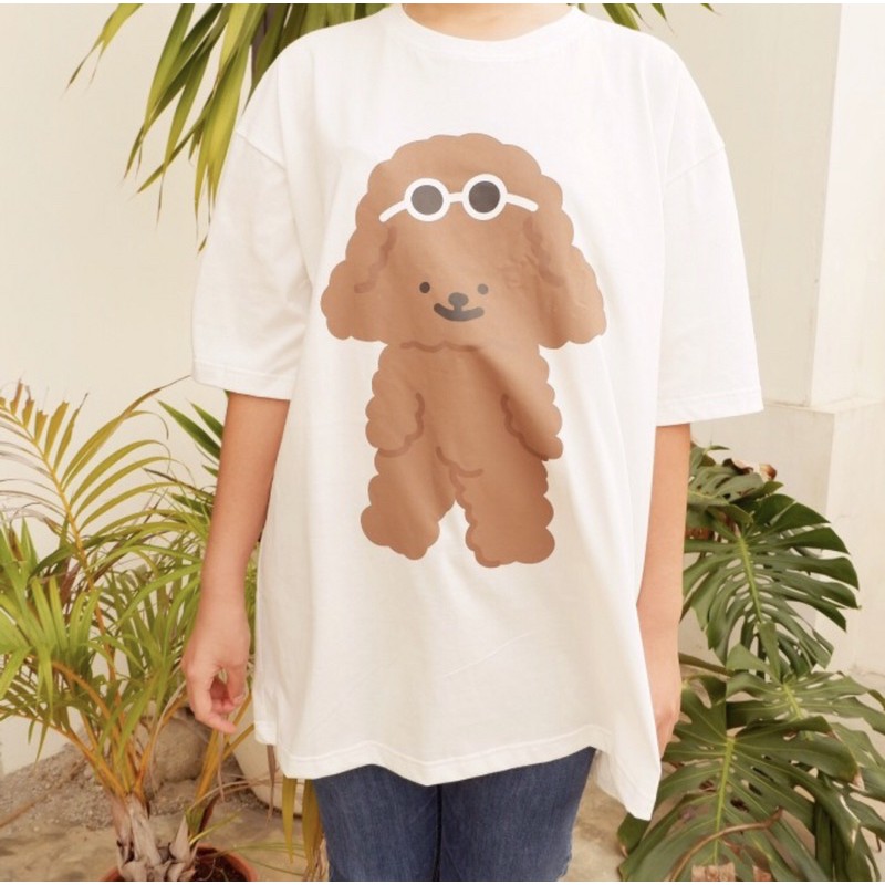 Kellys.co Oversize Tshirt Poodle with Sunglasses