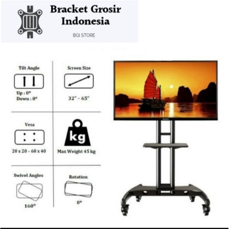 Standing Bracket tv North Bayou NB AVA1500-60-1p 32&quot; s/d 65&quot; Bisa Gojek