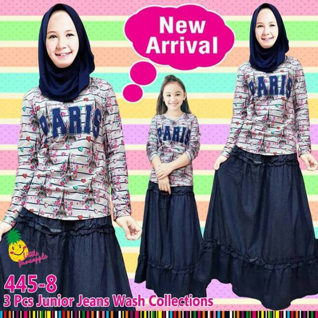 Setelan hijab + rok jeans