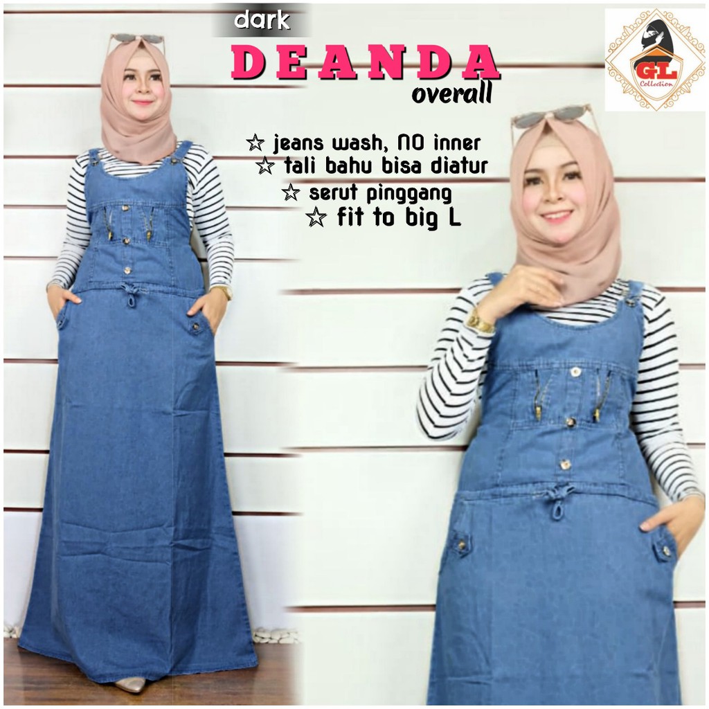 deanda zipper overall jeans wash