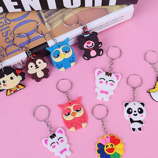 Gantungan Kunci Karakter Lucu / Keychain Cantik Dan Lucu / Gantungan Tas bahan Karet silikon