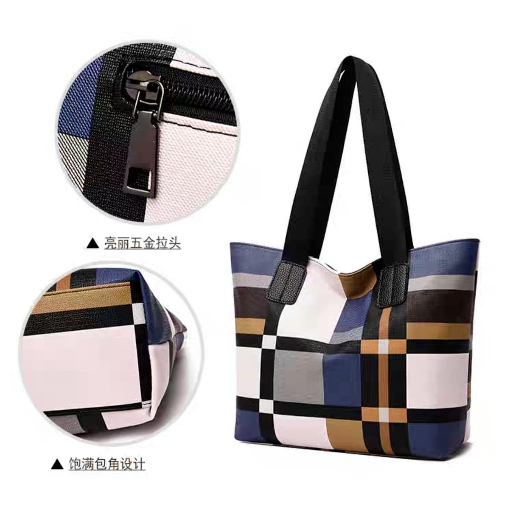 TAS WANITA SHOULDER BAG MOTIF KOTAK-KOTAK