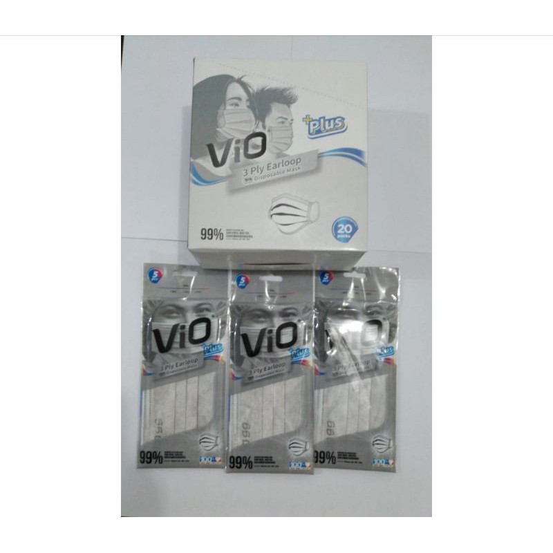 MASKER VIO PLUS 3 ply isi 5's EARLOOP / HIJAB