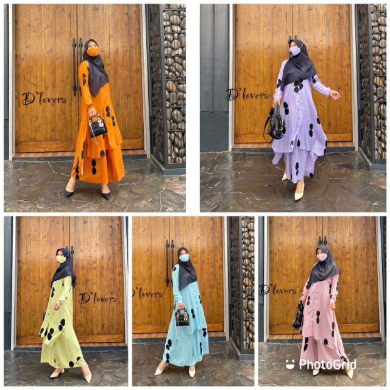 Minami Set Setelan Kulot Dan Tunik Original by Dlovera ( Free Masker)