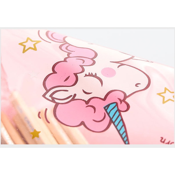 Tempat Pensil Unicorn JUMBO TRANSPARAN / Tempat Alat Tulis Besar Unicorn Tembus Pandang Transparan / Tepak Pensil Kartun Kuda Bertanduk / Wadah Serbaguna Gambar Unicorn