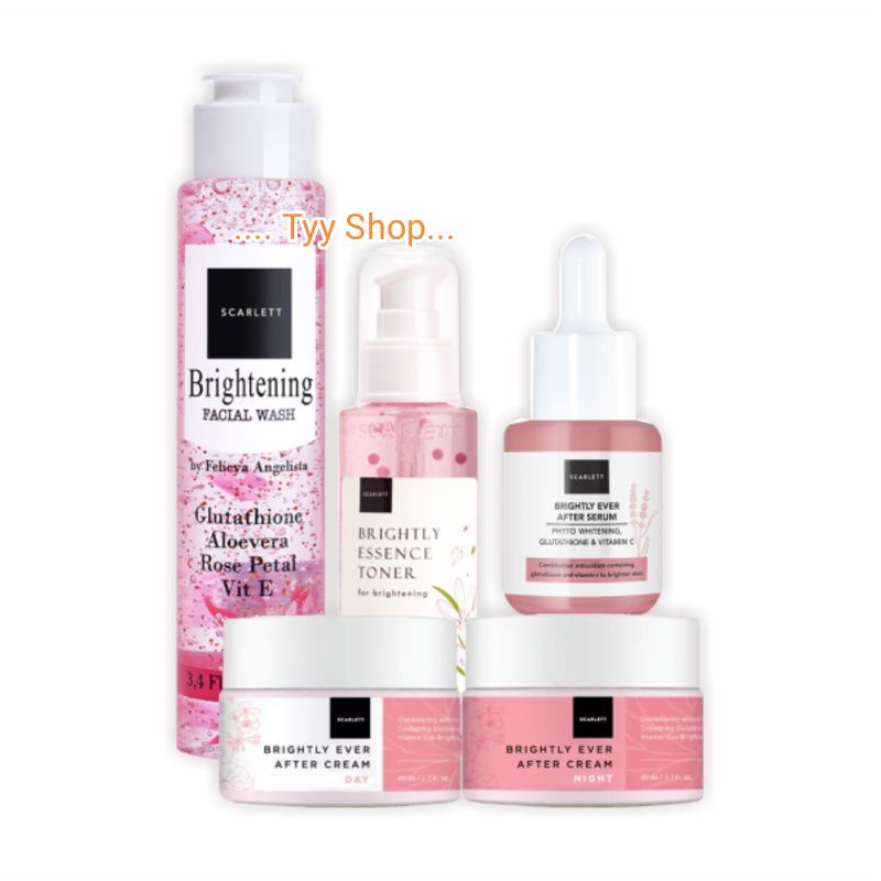 Scarlett whitening brightening ever series/paket scarlett whitening?/skincare wajah