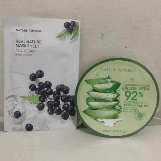 Bisa COD Nature republic aloe vera gel & mask sheet