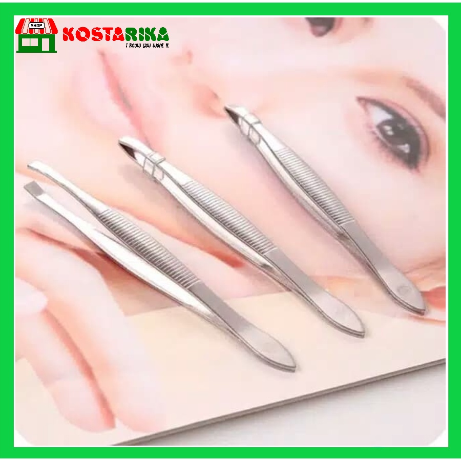 Penjepit Pencabut Pinset Rambut Jenggot Uban Dan Bulu Ketiak Stainless Steel Clips Serbaguna