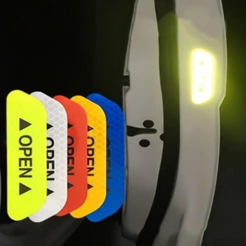 Cuci Gudang Stiker Reflector Pintu Mobil Isi 4 Sticker Reflective Reflektor Open