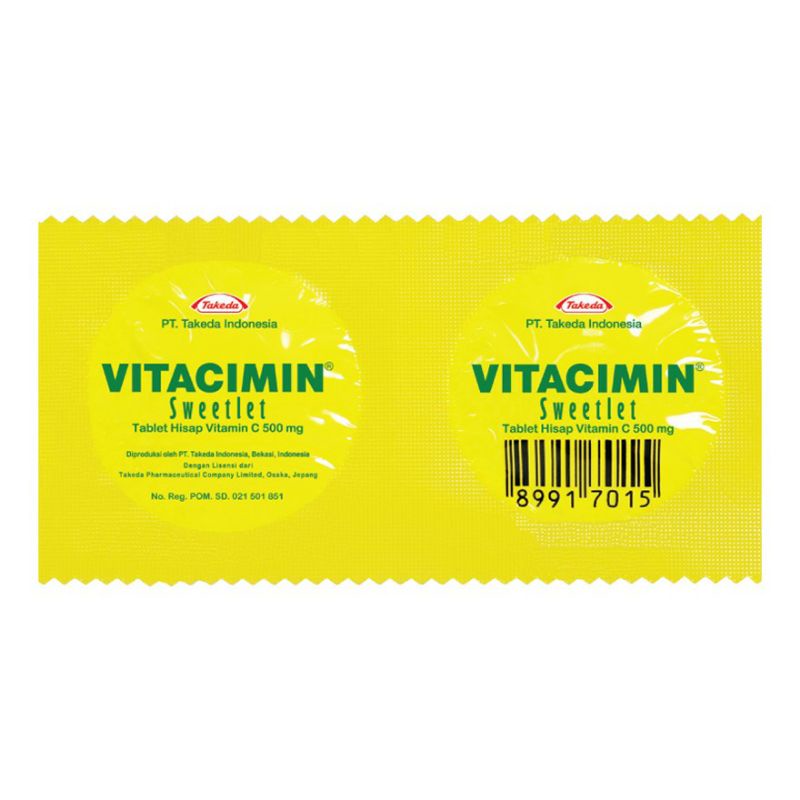 Vitacimin tablet hisap Vitamin C 500 mg family pack isi 10 strip