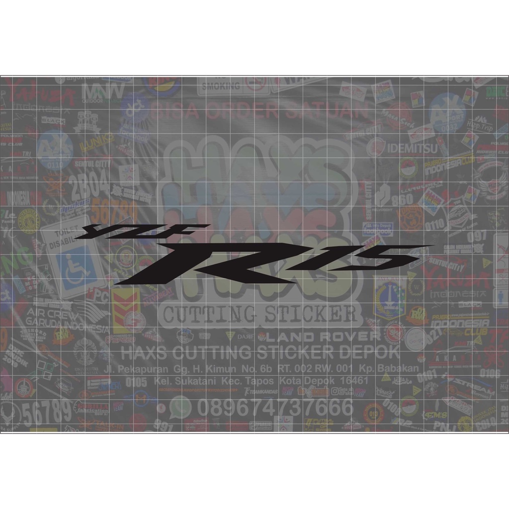 Cutting Sticker Yamaha YZF R15 Ukuran 15 Cm