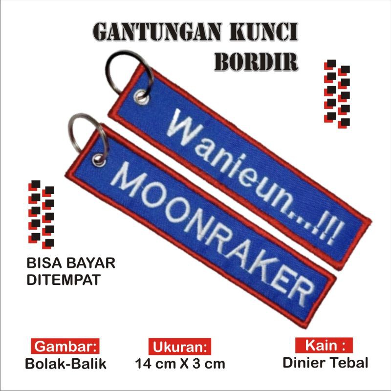 TERMURAH Gantungan Kunci Keychain Keytags Bordir Motor Mobil Rumah Tas Murah