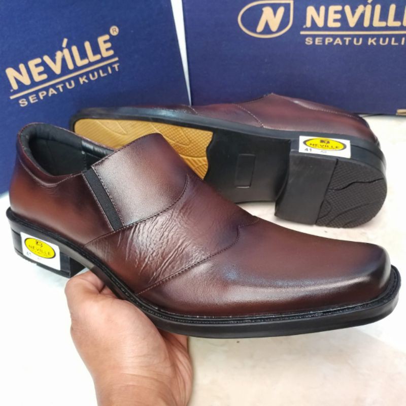 Neville Sepatu Pantofel Pria Bahan Kulit Asli Elegan Murah Formal Kantoran Kode NV8