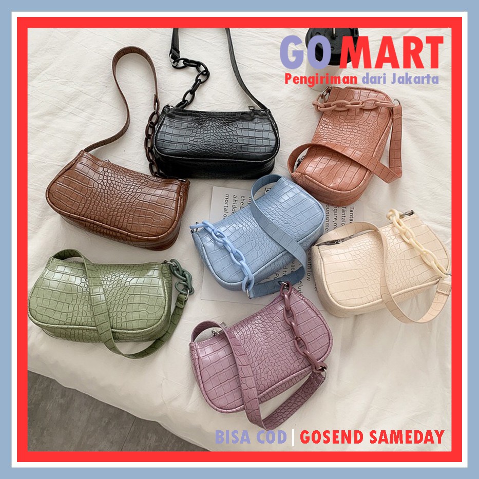 Shoulder Bag Mini Croco Fashion Wanita Tas Selempang Wanita Korea Import Tas Pesta Bahu Slempang Sling Bag Slingbag Shoulder Bag Wanita - Tas Batam Import - Tas Croco - SL45