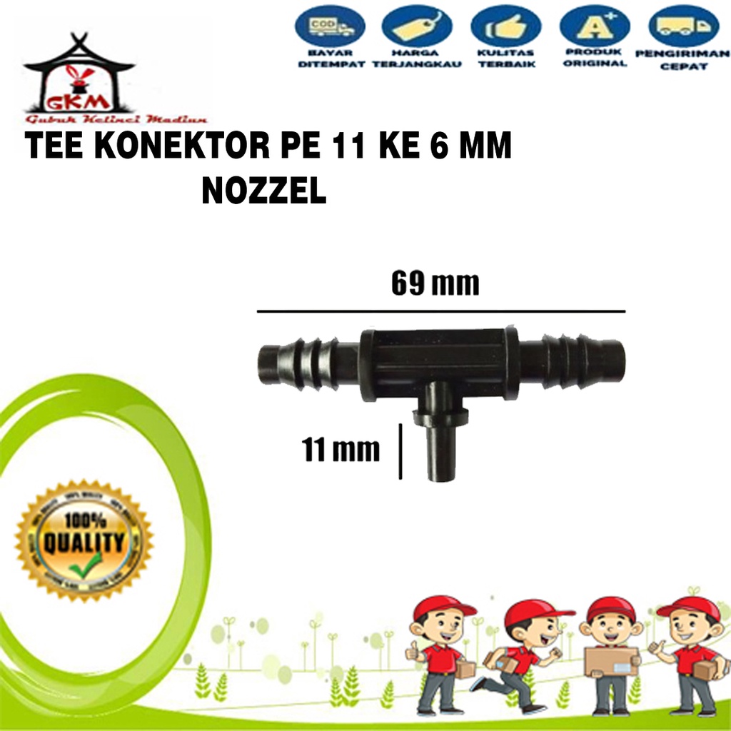 Konektor Selang PE 11 Ke 6MM