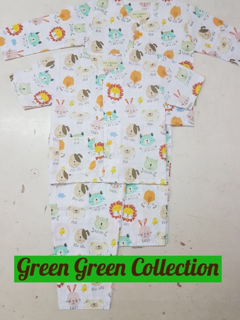 Piyama katun anak full print (1-10th)