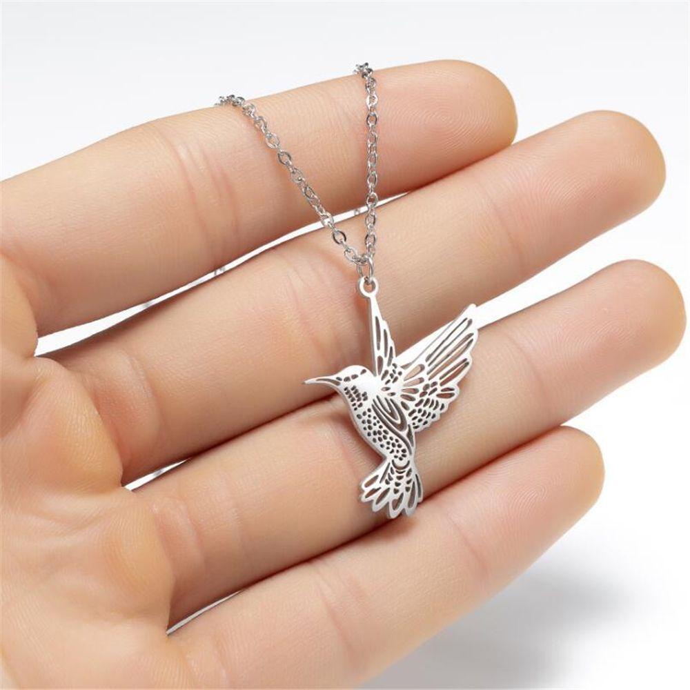 Lily Hummingbird Kalung Hadiah Liontin Burung Emas Perak