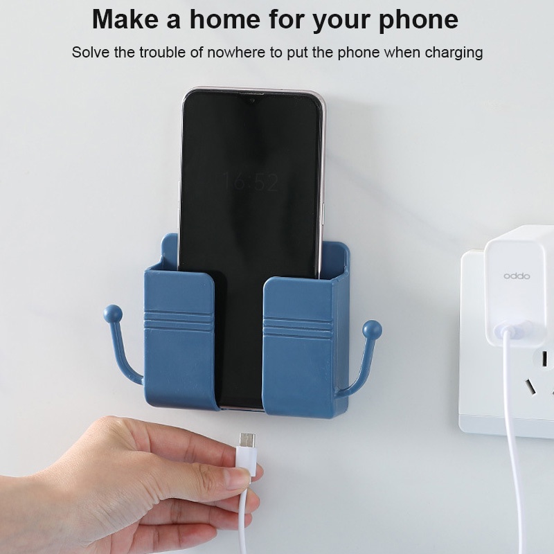 [Wall Mounted Mobile Phone Charging Organizer][Multifunctional Remote Control Storage Box ][Phone Plug Socket Wall Holder /Wall Mounted Nail-Free Space Saving Storage Rack]