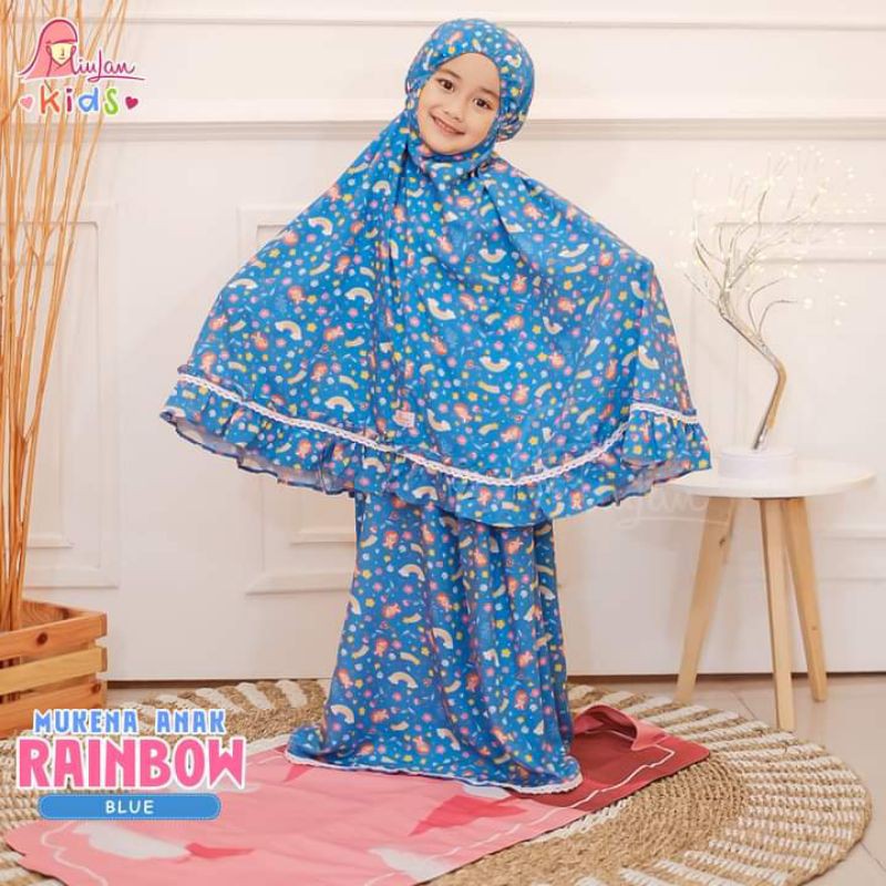 Mukena Anak Rainbow Miulan Original Mukena Anak 3-5 Tahun Mukena Rayon Free Tas Terlaris