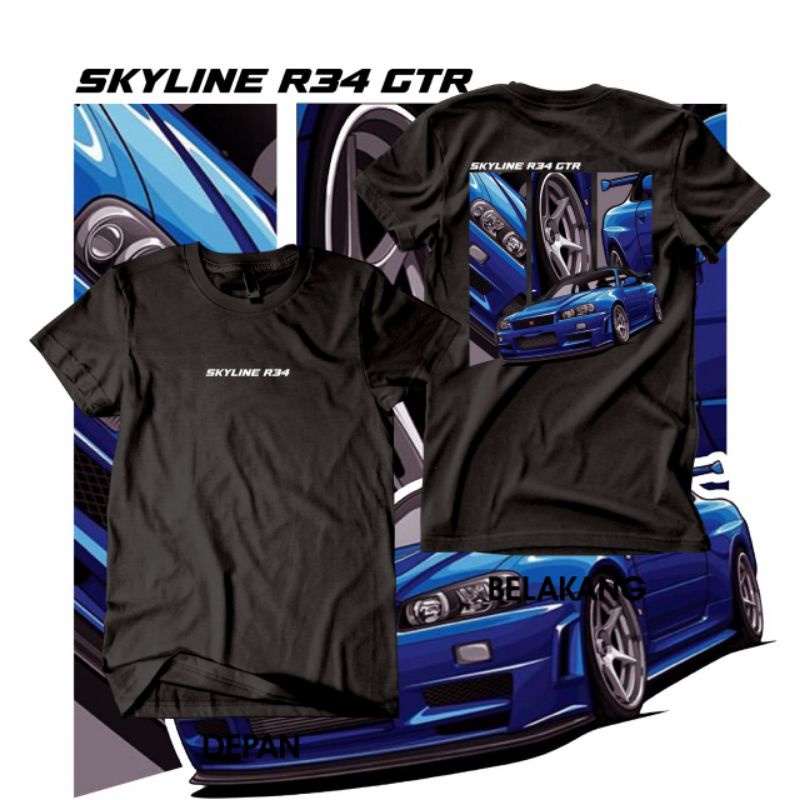 Kaos Mobil R32 R34 R35 Kaos JDM Hakosuka Kaos Nissan Skyline GTR