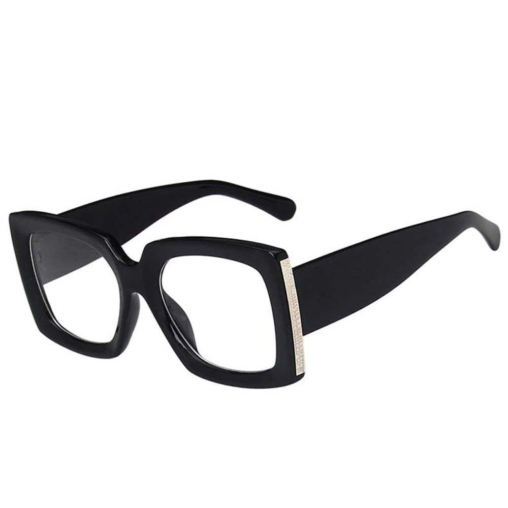 Mxbeauty Kacamata Bingkai Besar Elegan Eropa Dan Amerika Bingkai Besar Oversized Square Frame Black Grey Square Sunglasses