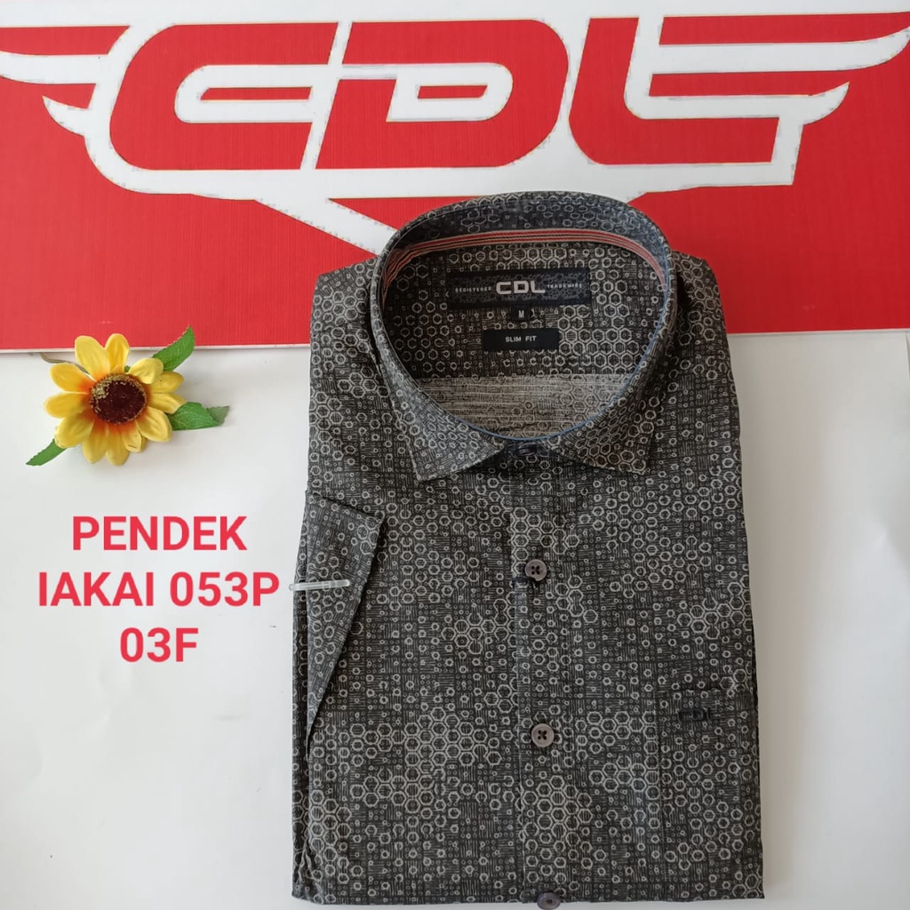 bbCDL (CARDINAL) KEMEJA BATIK FORMAL SLIMFIT Pakaian Pria Atasan Kemeja Hem Lengan Pendek Original