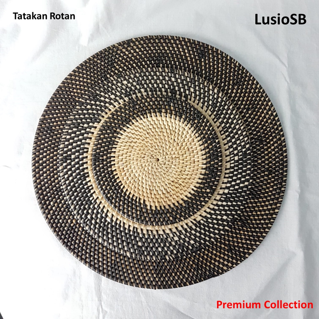 Jual Tatakan Piring Rotan Lusiosb Alas Tatakan Gelas Piring Placemat Hitam Shopee Indonesia 7060