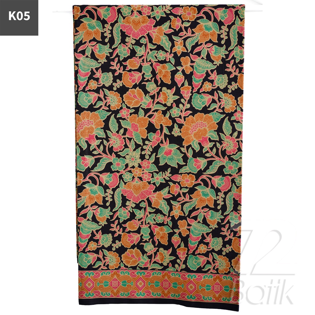 KAIN BATIK PREMIUM Bahan Katun Motif Kembang Kipas Warna Hitam 722365 Cap 72 Jarik Jarit Samping Kebat Panjang Batik Katun Modern Premium Bahan Seragam Batik Pernikahan Kantor Keluarga Murah Kamen Jadi Batik Bali Lembaran