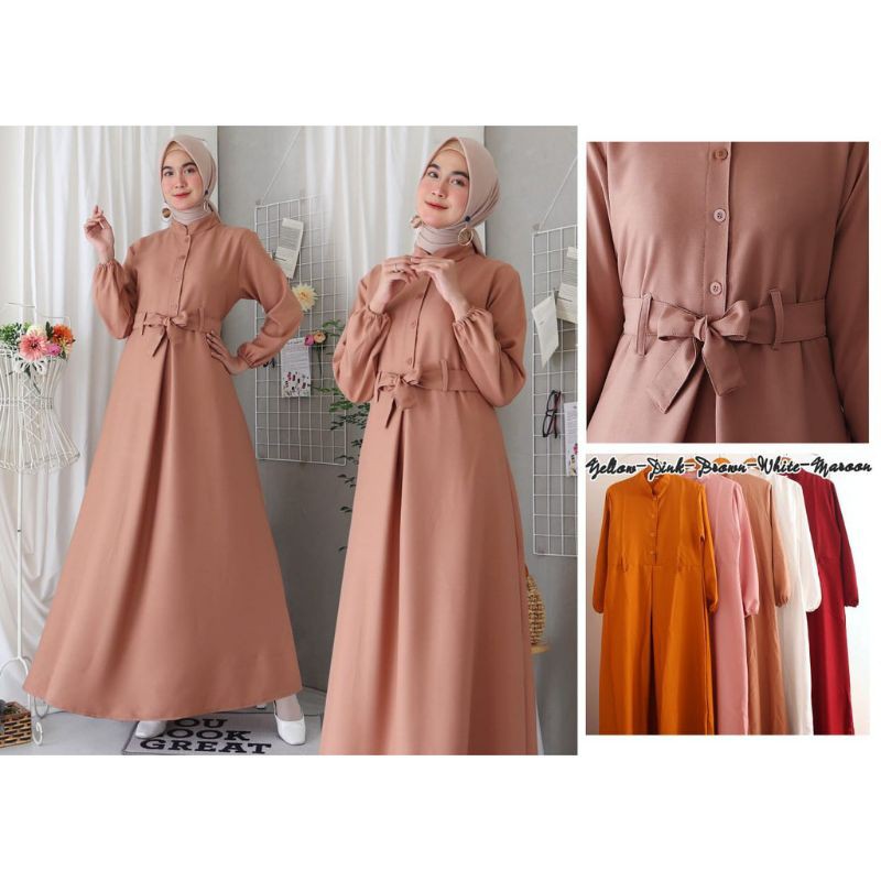 GAMIS WANITA BUSUI POLOSAN MP802/990 SIZE M &amp; L - BAHAN MOSCREPE PREMIUM