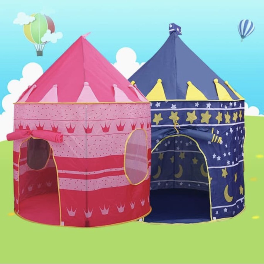 TENDA ANAK ISTANA CASTLE JUMBO BAHAN TEBAL CAMPING TENT CAMPING ANAK - Pink