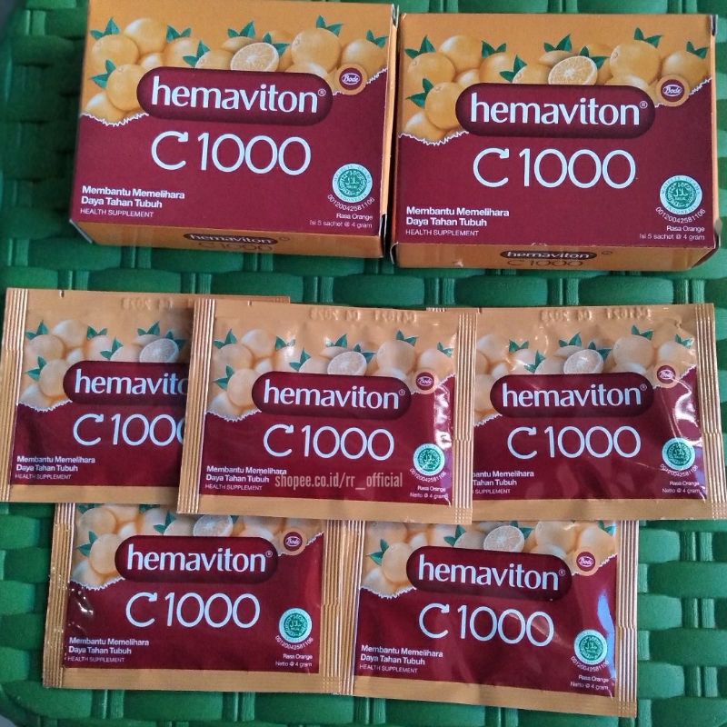

1 Kotak Vitamin C 1000 Pelindung Virus Jeruk Hemaviton Bubuk Instan Nyaman Dilambung