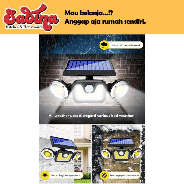 Lampu Dinding Taman Jalan Outdoor Solar Panel Sensor Gerak 83COB LED