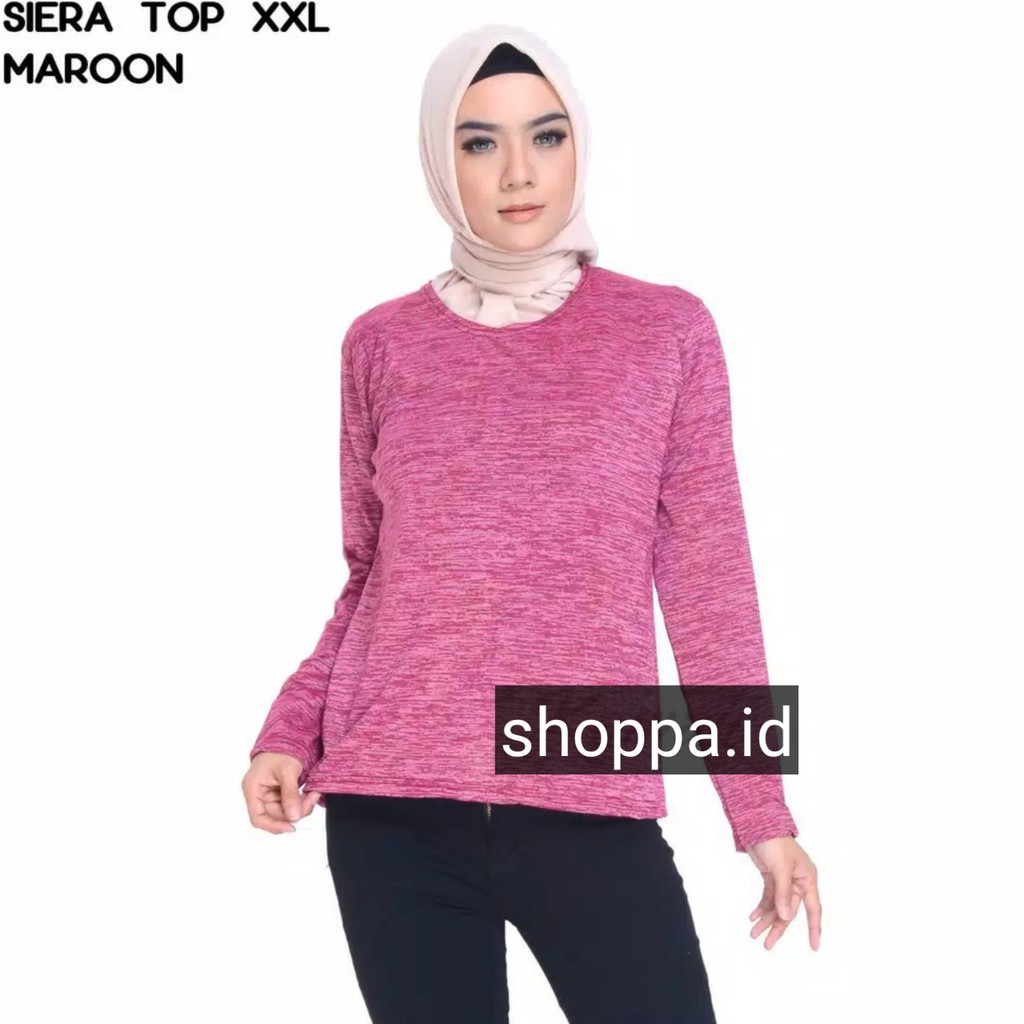 Kaos Wanita Lengan Panjang Baju Cewek XXL Kaos Jumbo Murah