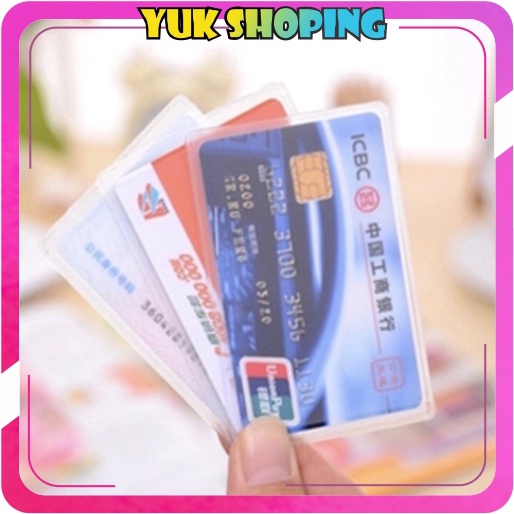 ✧YUKSHOPING✧ Plastik pelindung ATM / SIM / KTP / Kartu Nama Cover pelindung R608